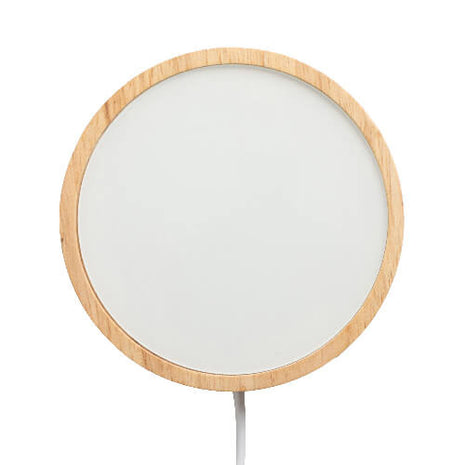 Houten LED lamp rond met glasplaat voor sublimatie