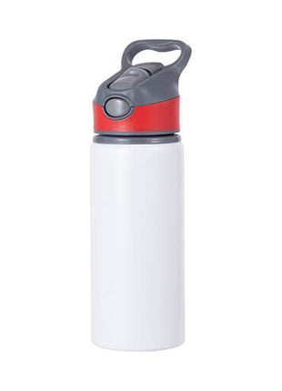 Witte aluminium waterfles van 650 ml met schroefdop Rood voor sublimatie