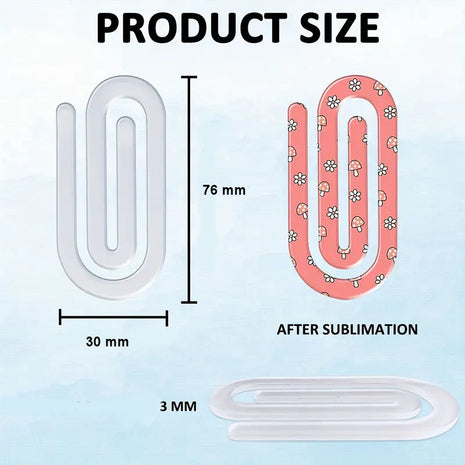 Paperclip 76 x 30 mm voor Sublimatie – Metaal (incl. bedrukbaar plaatje)