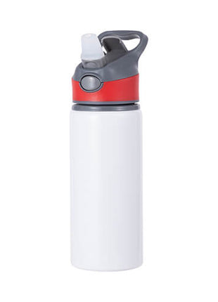 Witte aluminium waterfles van 650 ml met schroefdop Rood voor sublimatie