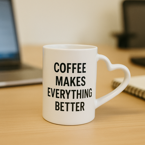 330ml (11oz) Mok met hartje oor voor sublimatie sublimatievoordeel.nl
