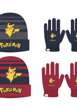 Pokémon-Mütze mit Handschuhen – Blau – Einheitsgröße