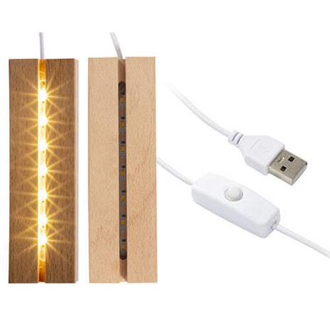Houten LED lamp basis rechthoek voor sublimatie