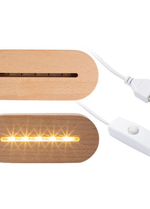 Houten LED lamp basis ovaal voor sublimatie