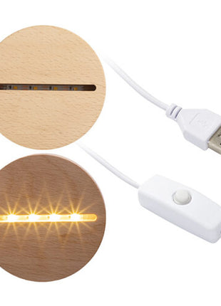 Houten LED lamp basis rond voor sublimatie