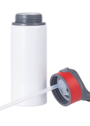 Witte aluminium waterfles van 650 ml met schroefdop Rood voor sublimatie
