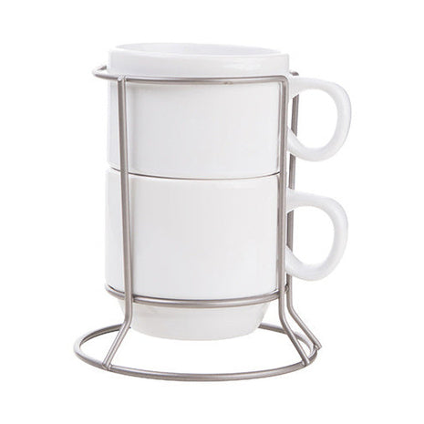 170ml (6oz) 2 Stapelbare Kopjes inclusief standaard voor sublimatie