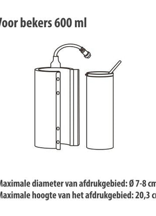 Element 600ml Tumbler voor de Craft Express Elite Pro Mok/Tumbler press