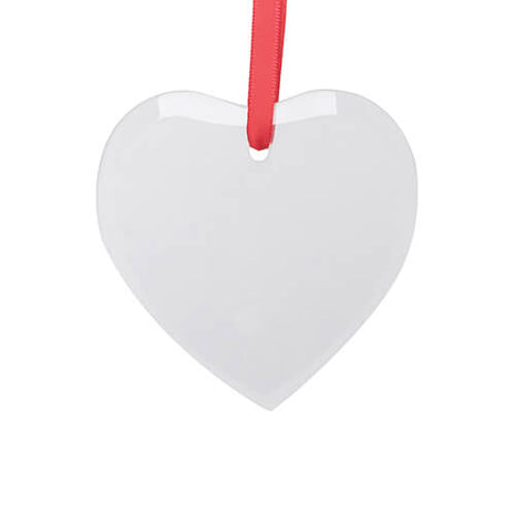 Glass Christmas tree pendant Heart Small for sublimation