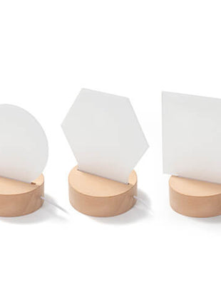 Houten LED lamp basis rond voor sublimatie