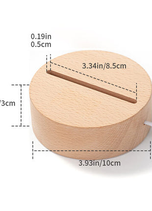 Houten LED lamp basis rond voor sublimatie