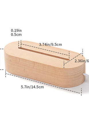 Houten LED lamp basis ovaal voor sublimatie