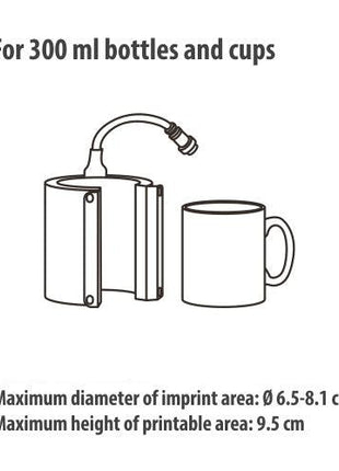 Element 300ml voor de Craft Express Elite Pro Mok/Tumbler press BD10