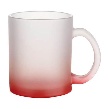 Glazen mok 330ml Frosted Gradient rood voor sublimatie