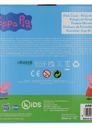 Peppa Wutz Wanduhr – Rosa – 25 cm