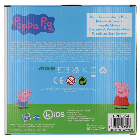 Peppa Pig Wandklok – Roze – 25 cm
