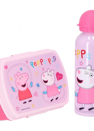 Peppa Pig Lunchset – Roze – Lunchbox & Aluminium Drinkfles