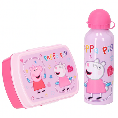 Peppa Pig Lunchset – Roze – Lunchbox & Aluminium Drinkfles
