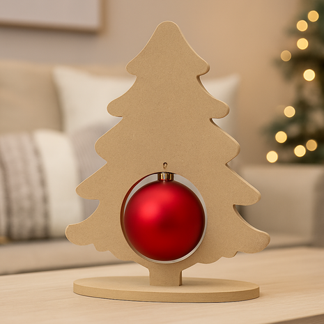 Kerstboom met Opening voor Kerstbal – MDF 9 mm | DIY Houten Kerstdecoratie | Zonder Bal