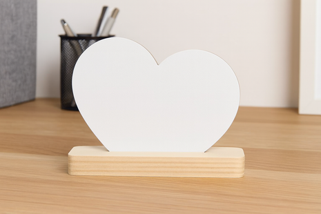 Populierenhouten Plankje met MDF Sublimatiehart – Blanco