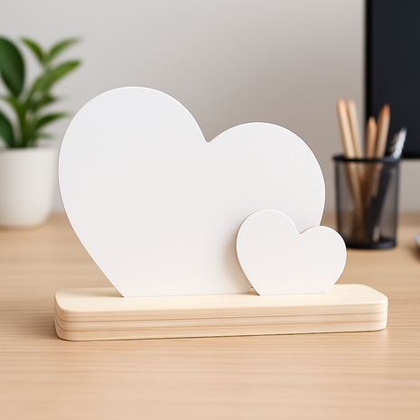 Blanco Sublimatieplankje van Populierenhout met Twee MDF Harten