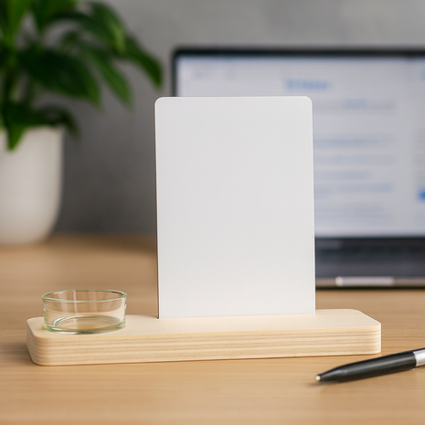 Plankje met Theelichthouder en MDF Sublimatie Rechthoek