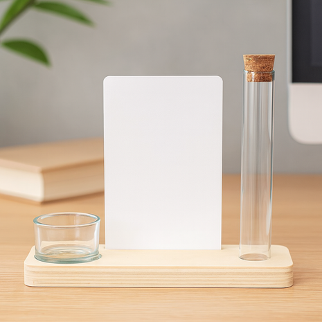 Plankje met Buisje, Theelichthouder en MDF Sublimatie Rechthoek