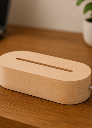 Houten LED lamp basis ovaal voor sublimatie