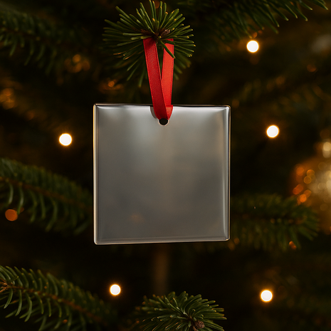 Glass Christmas Tree Pendant Square for sublimation