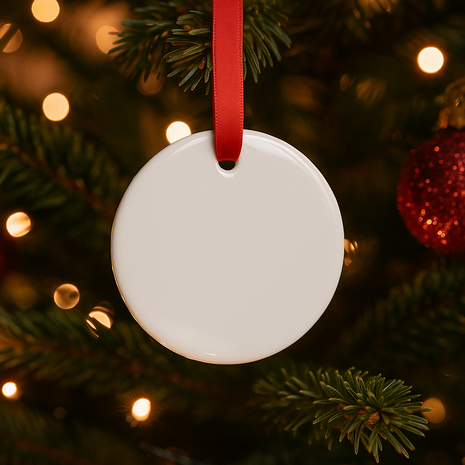 Glass Christmas tree pendant Circle Ø 8.9 cm for sublimation