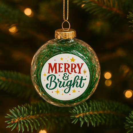 Christmas ball Angel hair green for sublimation