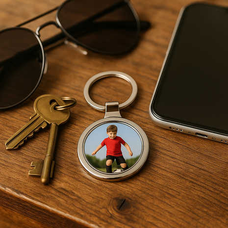 Metalen Sleutelhanger Rond – 7x4 cm Sleutelhanger voor Sublimatie Bedrukking Gepersonaliseerde Sleutelhanger Blanco