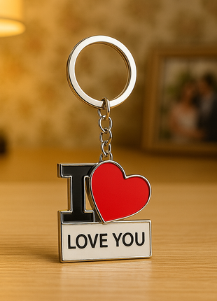 Metal Keychain I-Love for sublimation