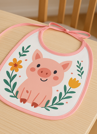 Mikrofaser-Lätzchen mit rosa Besatz zur Sublimation