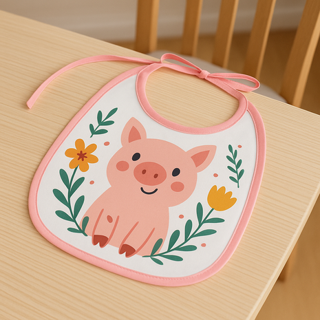 Microvezel Slabbetje met Roze bies voor sublimatie