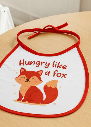 Mikrofaser-Lätzchen mit roter Paspelierung zur Sublimation