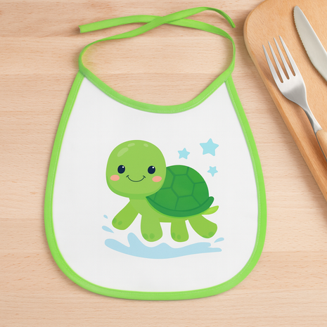 Microvezel Slabbetje met Groene bies voor sublimatie