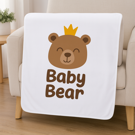 Baby deken wit 101 x 76 cm voor sublimatie