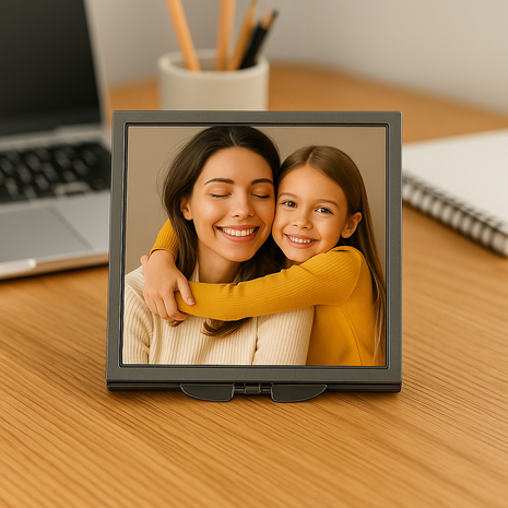 Vierkant Metalen Spiegeltje voor Sublimatie – Zilver, Afsluitbaar