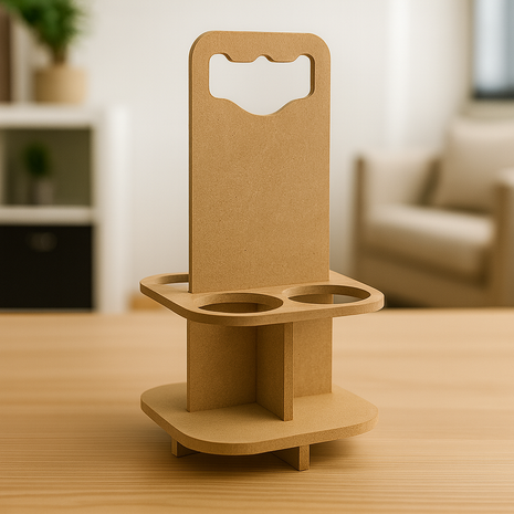 MDF Kadoverpakking voor 4 Bierflesjes met Handvat – Personaliseerbaar *niet voor sublimatie*