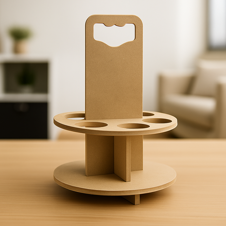 Kadoverpakking voor zes bierflesjes met handvat – MDF houder *niet voor sublimatie*