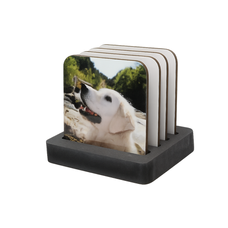 Untersetzer quadratisch aus Pappe und Kork glänzend zur Sublimation