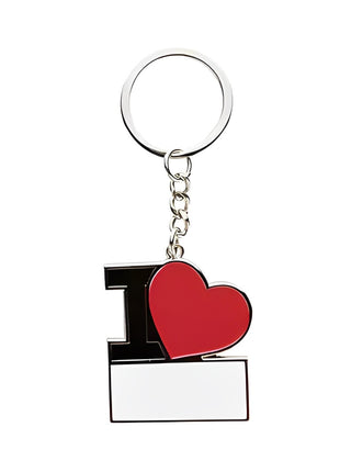 Metal Keychain I-Love for sublimation