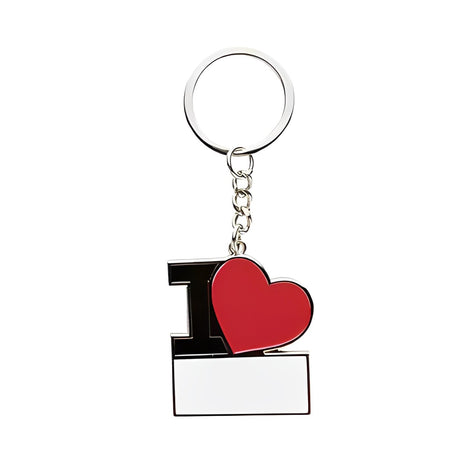 Metal Keychain I-Love for sublimation