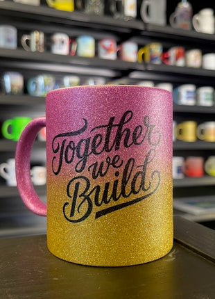 330ml (11oz) Glitter Mok Goud/Roze voor sublimatie