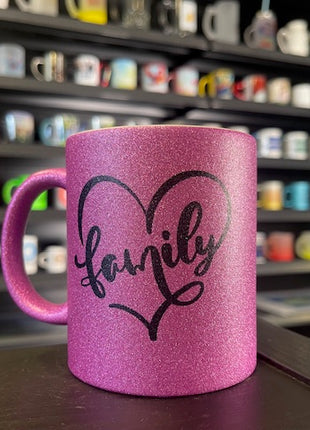 330ml (11oz) Glitter Mok Roze voor sublimatie