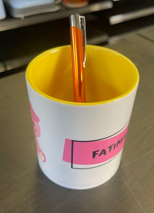 Ceramic Pen Holder Yellow for Sublimation