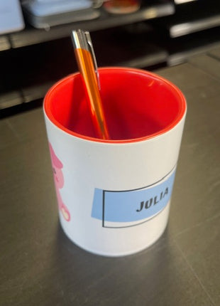 Ceramic Pen Holder Red for Sublimation