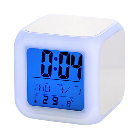 “Digitale Wekker – Blanco – Voor Sublimatie met Kleurverlichting”