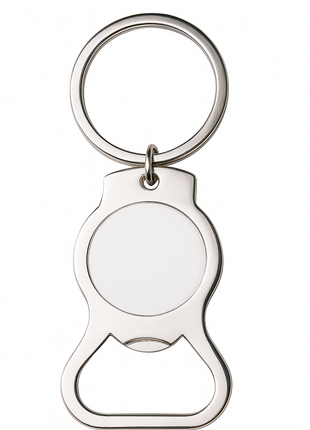 Metalen Sleutelhanger met Flesopener 3x9,5 cm – Voor Sublimatie & Bedrukking